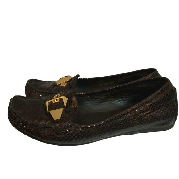 Stuart Weitzman Embossed Patent Leather Flats - Picture 2 of 10